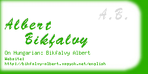 albert bikfalvy business card